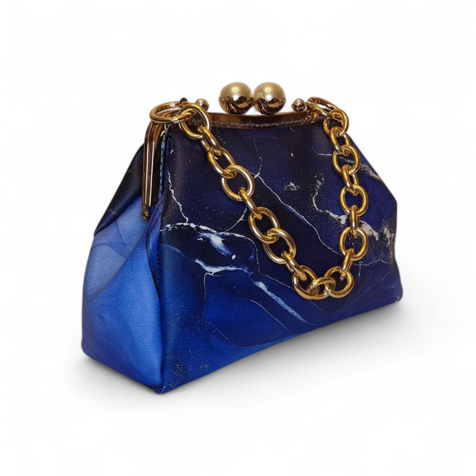 Midnight Marble Clutch