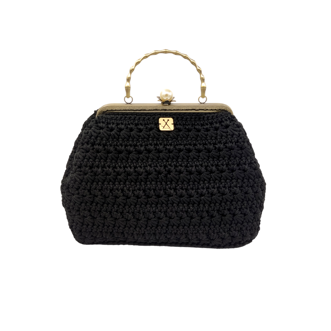 Πλεκτό vintage clutch - Μαύρο